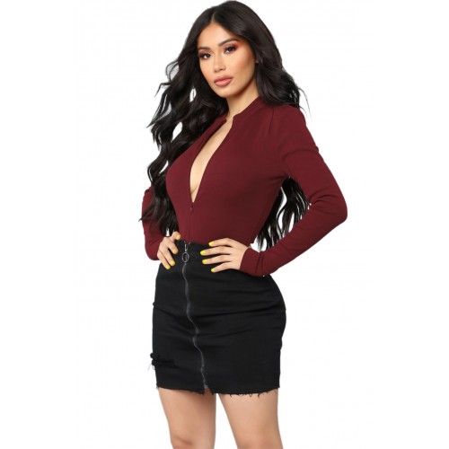 Red Grind Time Beyond Long Sleeve Bodysuit Red Grind Time Beyond Long Sleeve Bodysuit