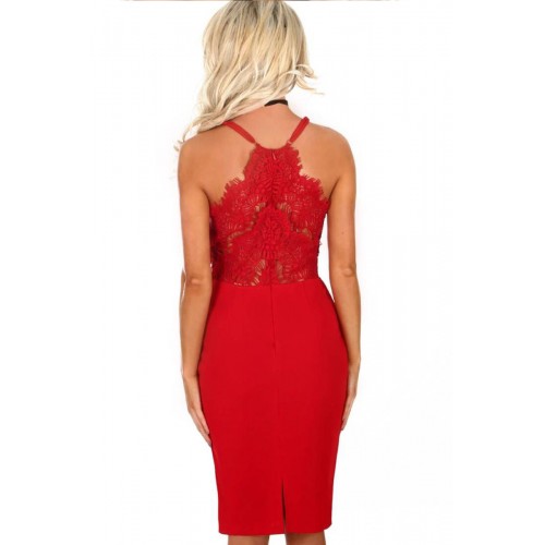 Red Eyelash Lace Bodice Bodycon Party Dress Red Eyelash Lace Bodice Bodycon Party Dress
