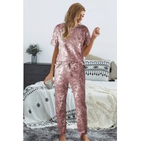 Red Tie-dye T-shirt Pants PJ Set