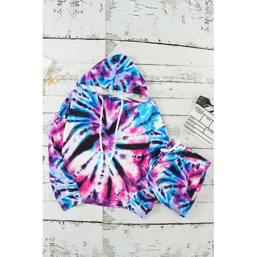 Black Tie Dye Crop Knit Set Black Tie Dye Crop Knit Set