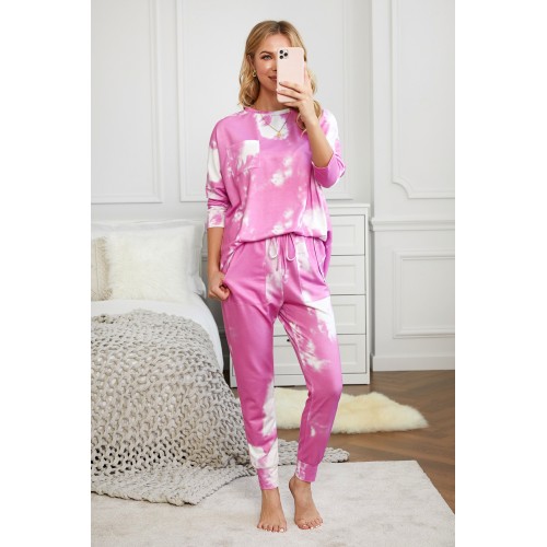 Multicolor Tie-dye Loungewear Set Multicolor Tie-dye Loungewear Set