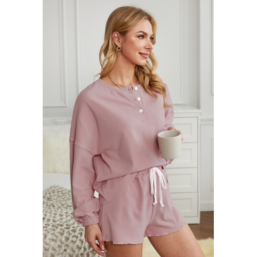 Pink Cotton Blend Slouchy Set